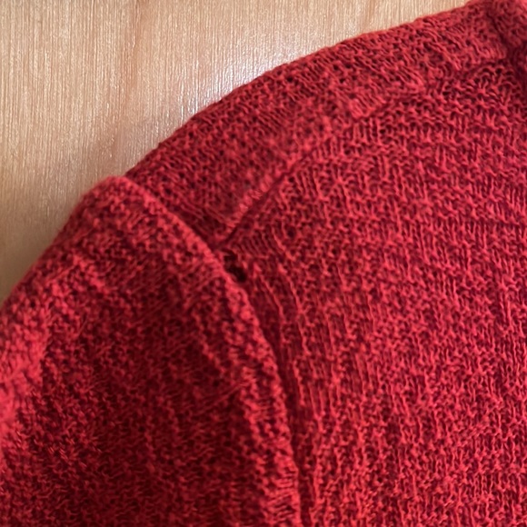 LOFT Red Knotted Short Sleeve T-Shirt - Size L - Picture 5 of 5